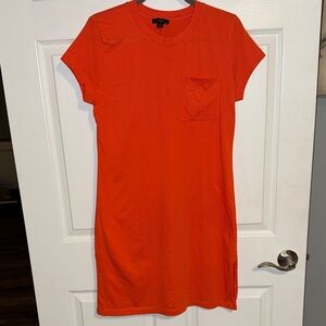 J. Crew Vibrant Orange T-Shirt Dress